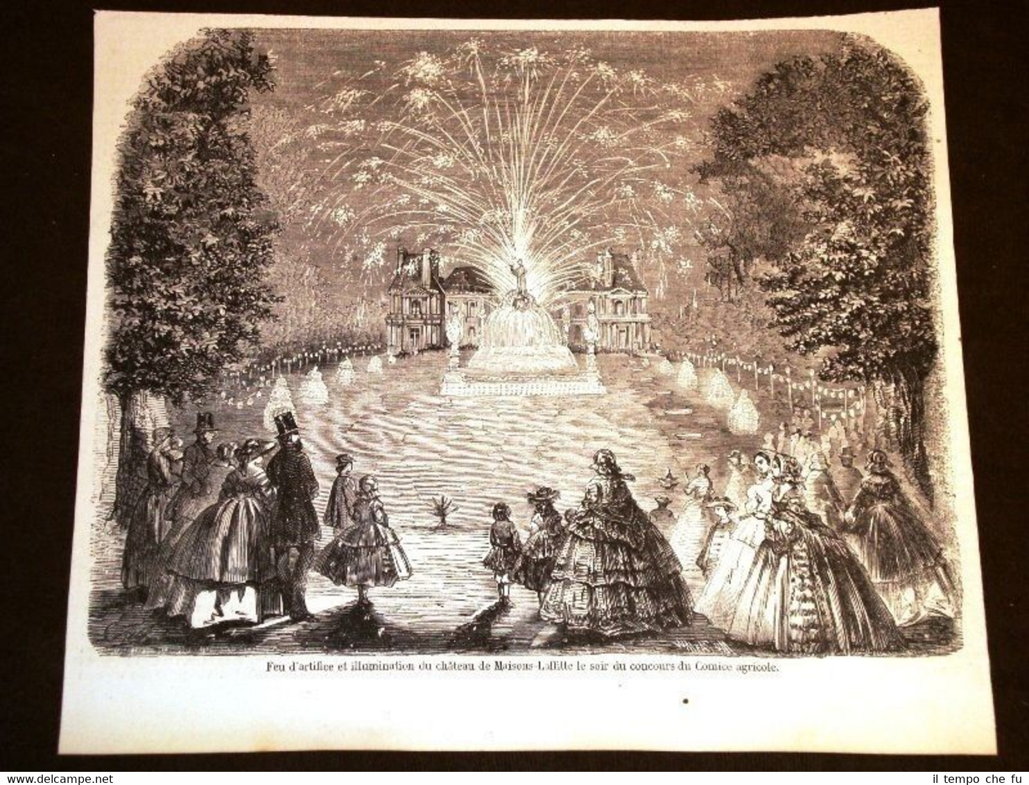 Chateau de Maison Laffitte nel 1858 Fuochi artificiali e illuminazione …