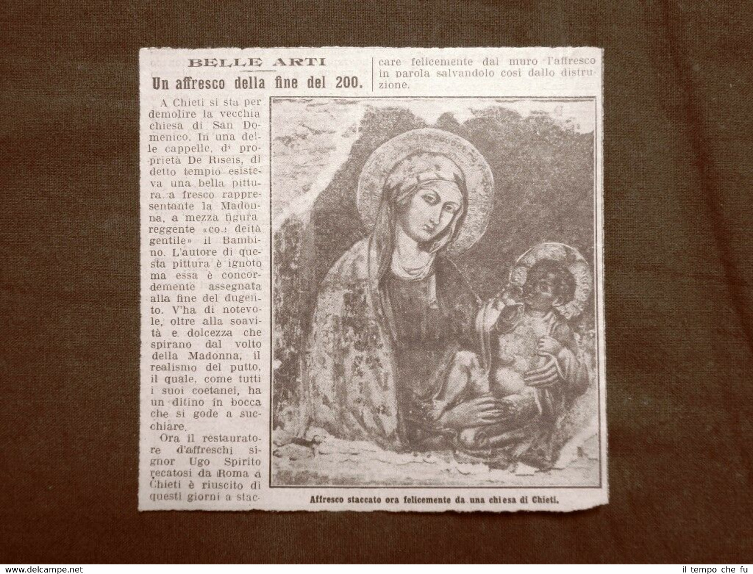Chieti 1914 Affresco della Madonna col Bambino del 200 Chiesa …