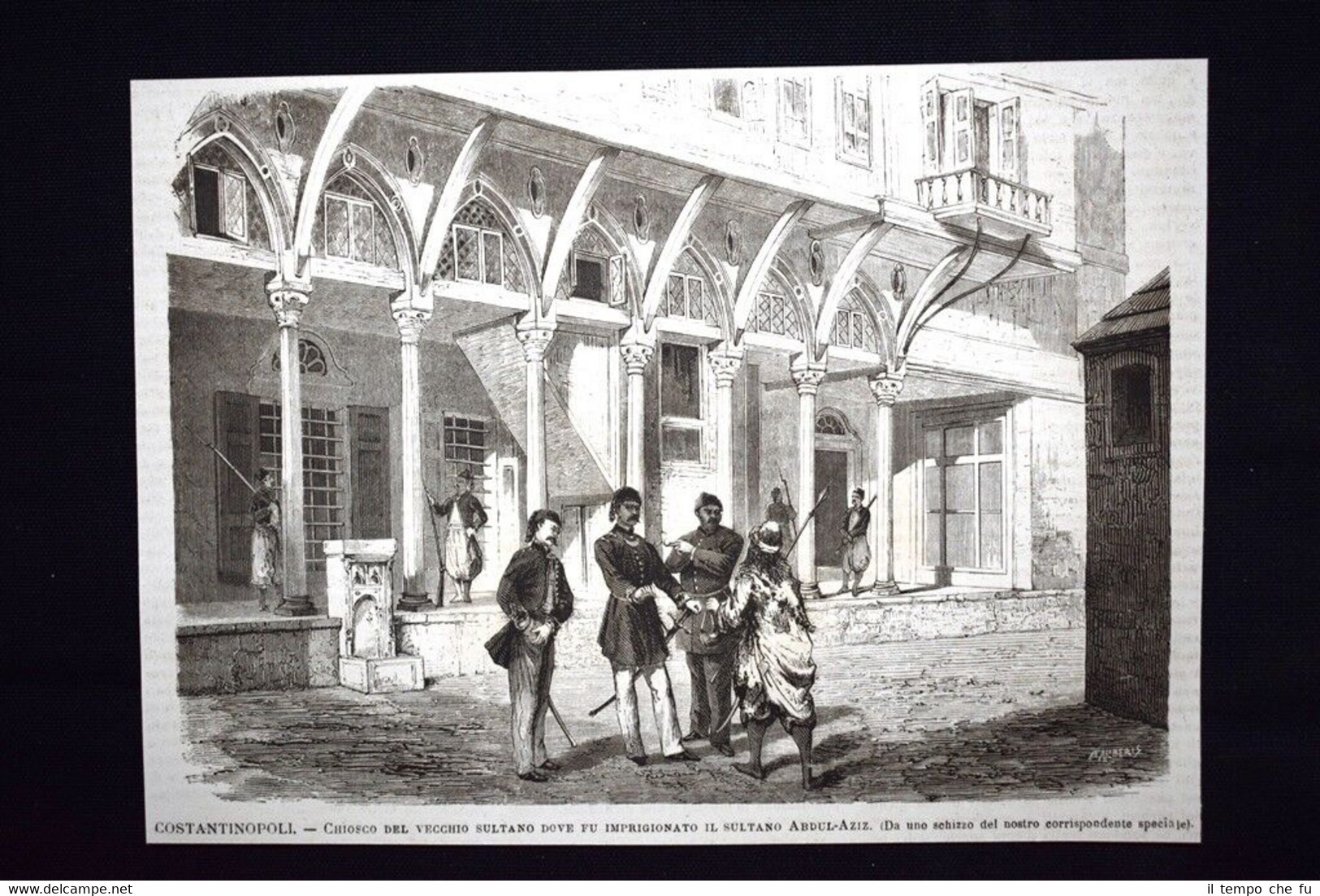 Chiosco del Vecchio Sultano,prigione di Abdul-Aziz Incisione del 1876