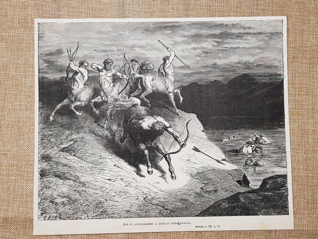 Chirone I Tiranni Divina Commedia Inferno Incisione di Gustave Doré …