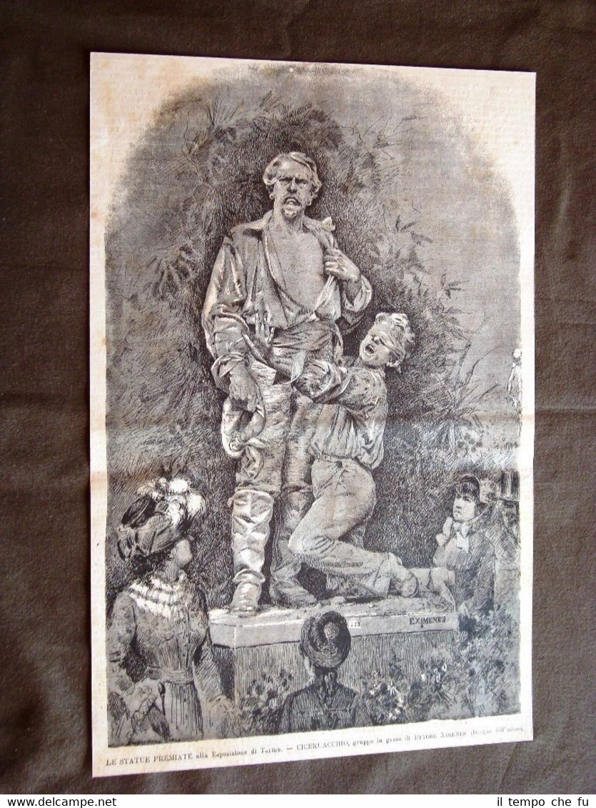 Ciceruacchio Gruppo in gesso di Ettore Ximenes del 1880