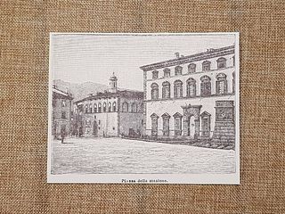 Città di Castello nell'800 Piazza della stazione Perugia Umbria