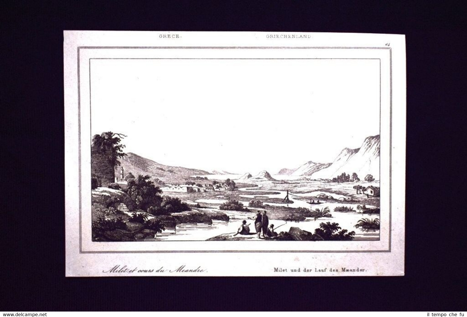 Città di Mileto e fiume Meandro, Grecia Incisione del 1850 …