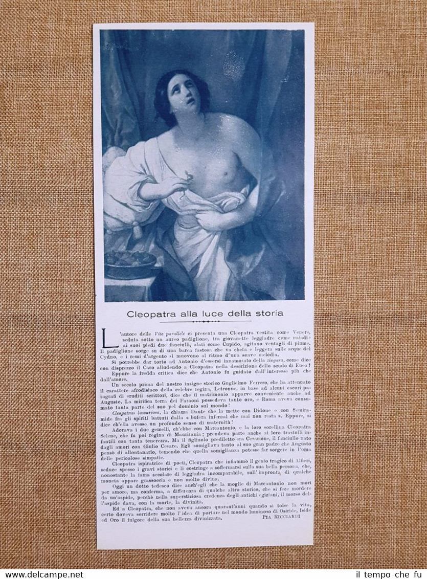 Cleopatra alla luce della storia Articolo del 1926 di Pia …