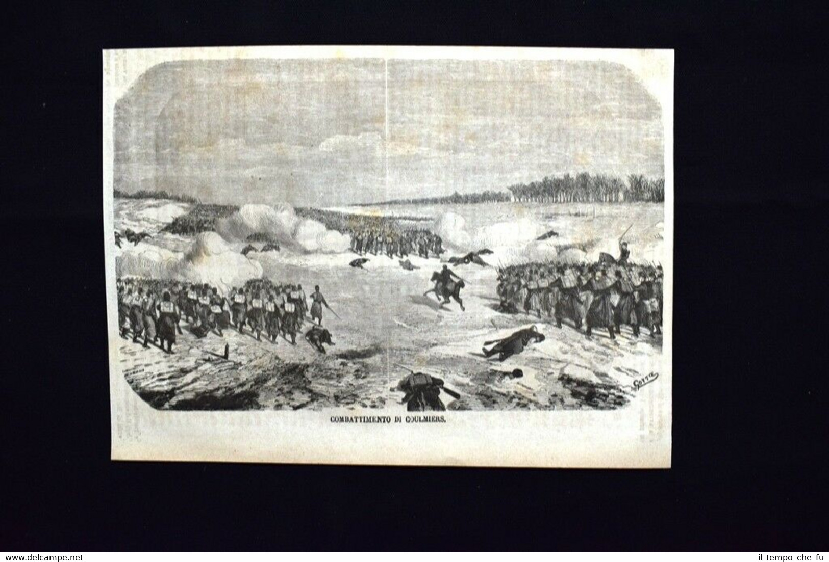 Combattimento di Coulmiers, in Francia Incisione del 1870