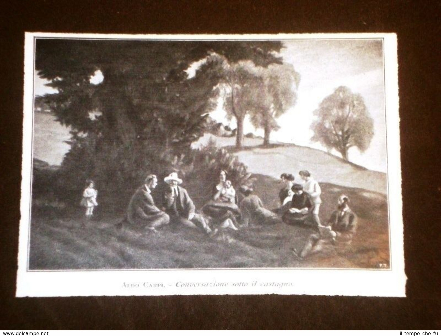 Conversazione sotto il castagno Quadro di Aldo Carpi