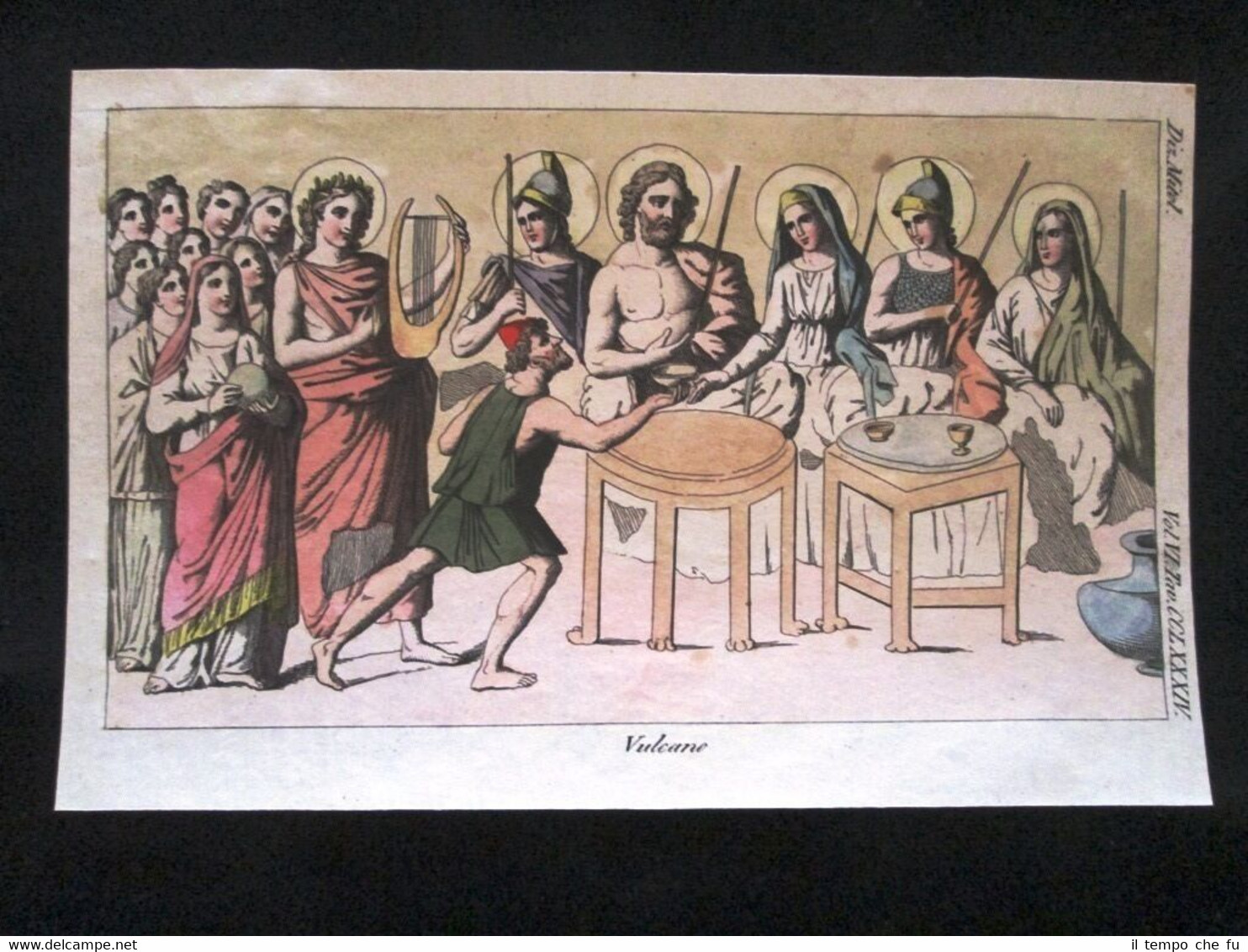 Convito degli dei Incisione colorata a mano del 1820 Mitologia …