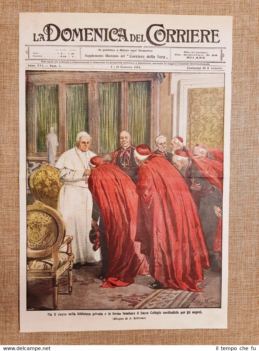 Copertina La Domenica del Corriere 11 gennaio 1914 Papa Pio …