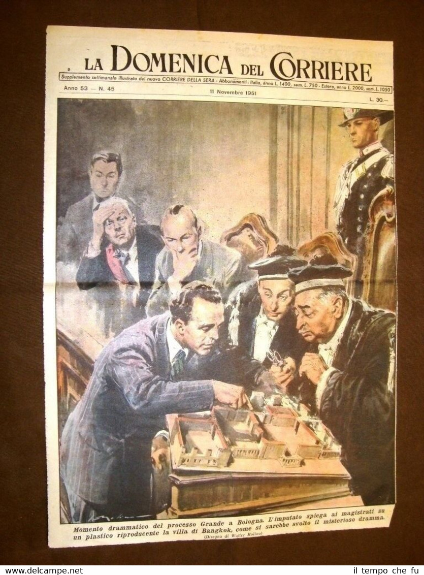 Copertina La Domenica del Corriere 11 novembre 1951 Processo Grande …
