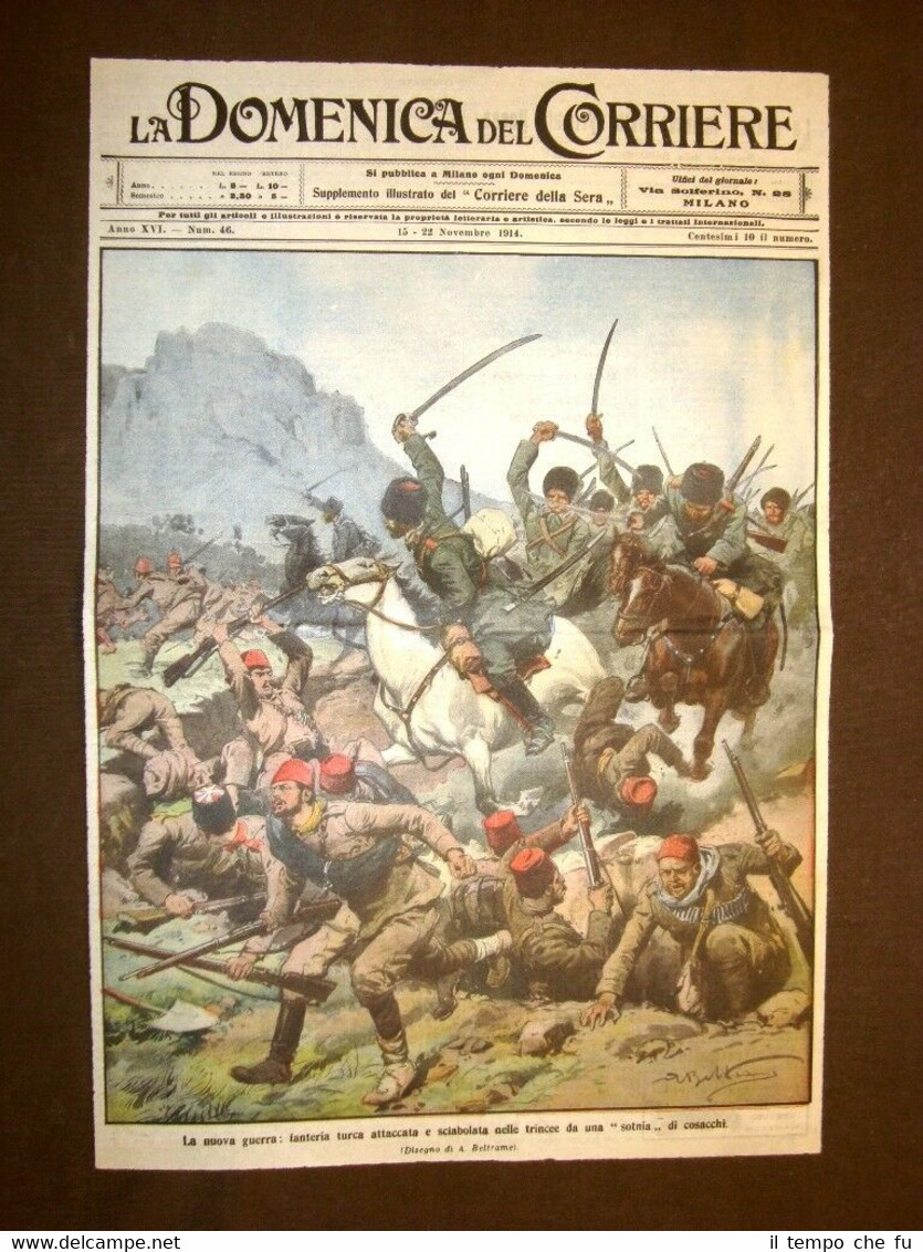 Copertina La Domenica del Corriere 15 novembre 1914 WW1 Guerra …
