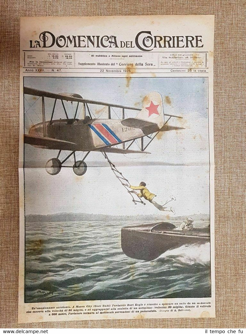 Copertina La Domenica del Corriere 22 novembre 1925 Burt Koglo …