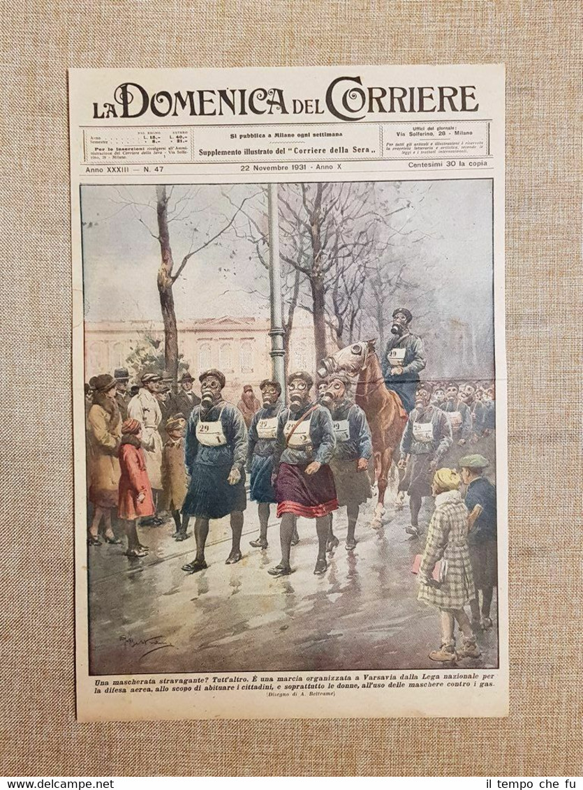 Copertina La Domenica del Corriere 22 novembre 1931 Varsavia Lega …