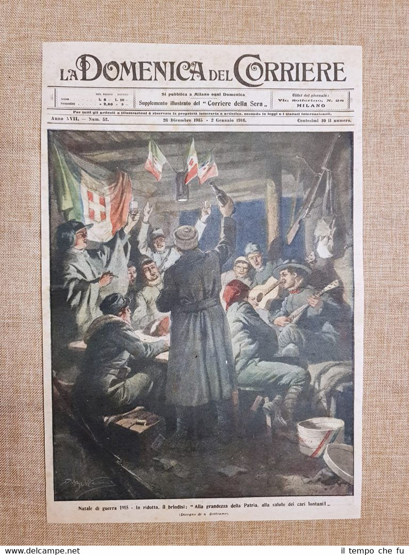 Copertina La Domenica del Corriere 26 dicembre 1915 Natale Brindisi …