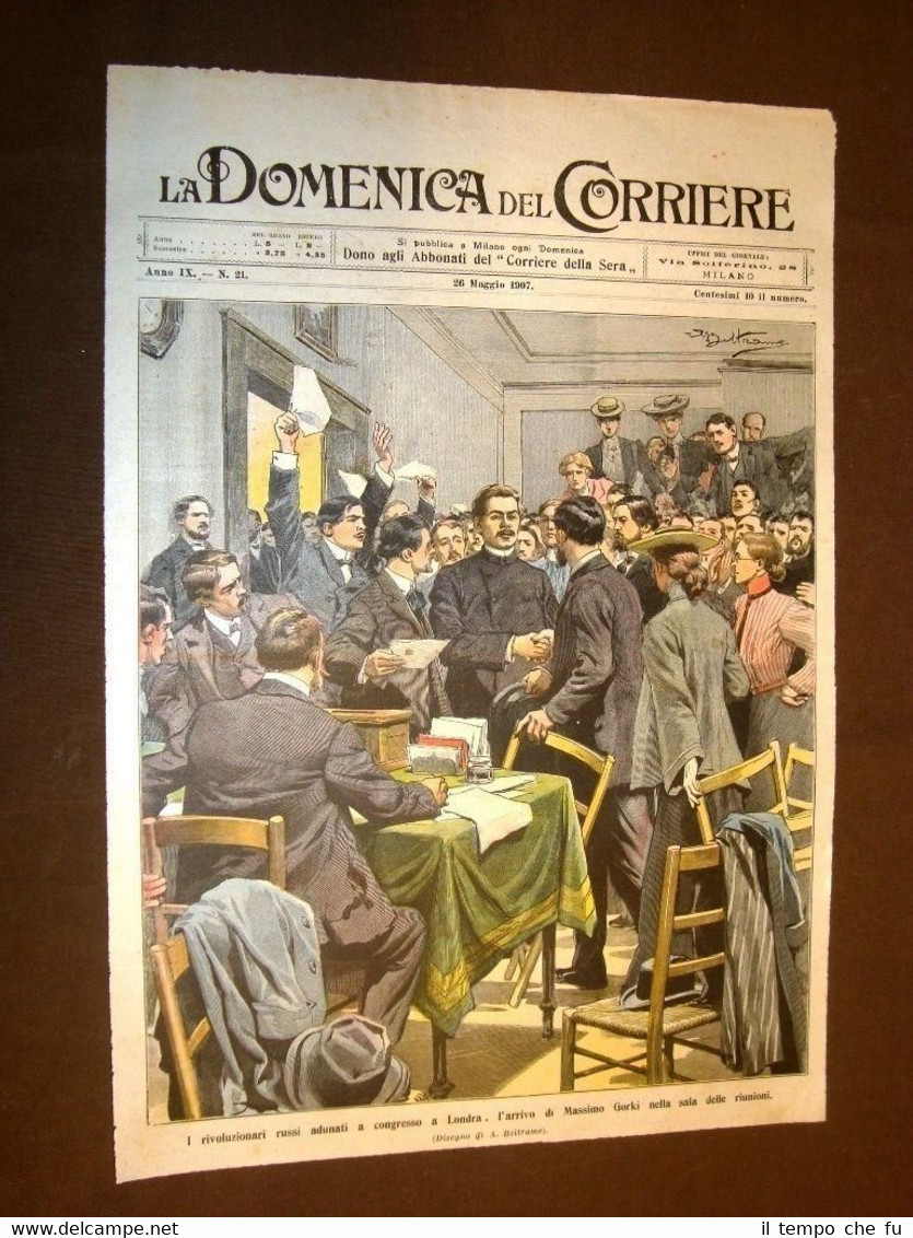 Copertina La Domenica del Corriere 26 maggio 1907 Gorki o …