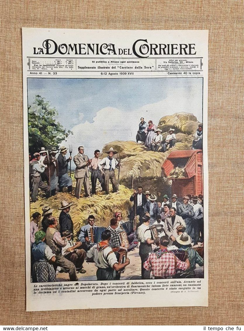 Copertina La Domenica del Corriere 6-12 agosto 1939 Sagre di …