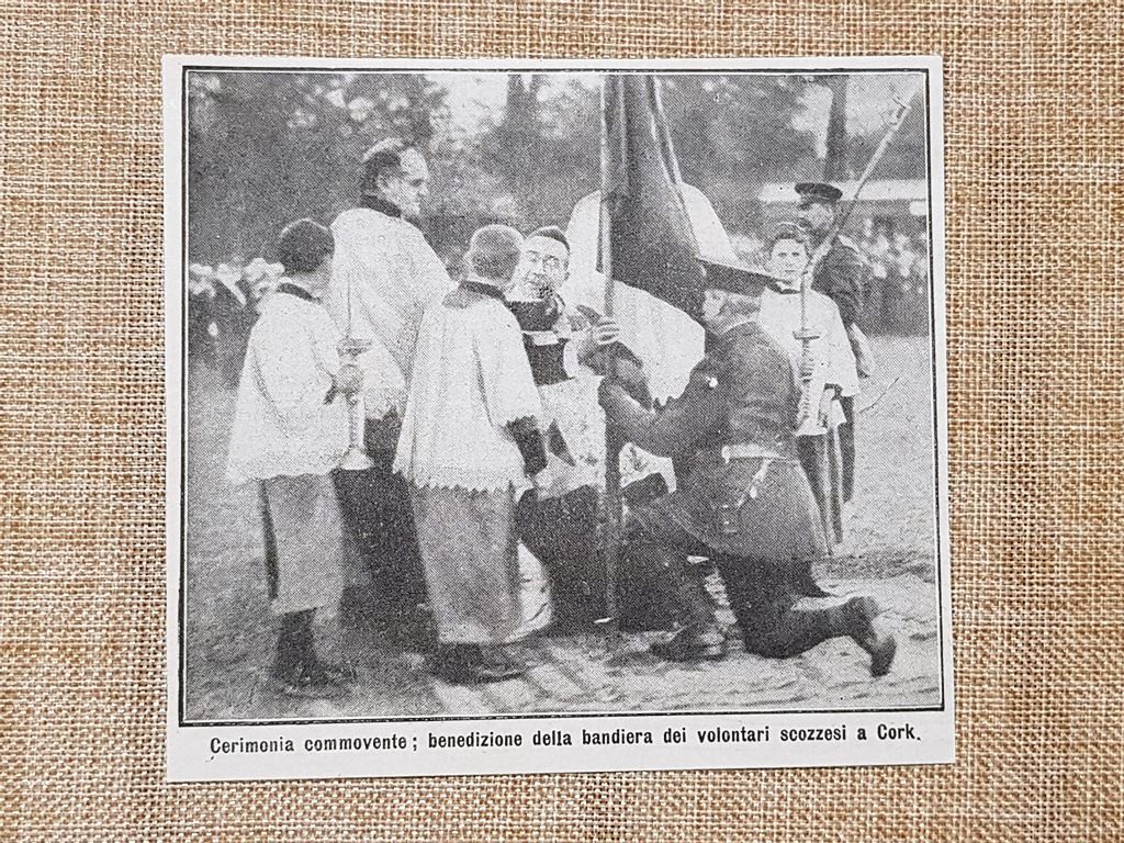 Cork nel 1914 Benedizione bandiera volontari Irlanda Scozia Guerra mondiale …