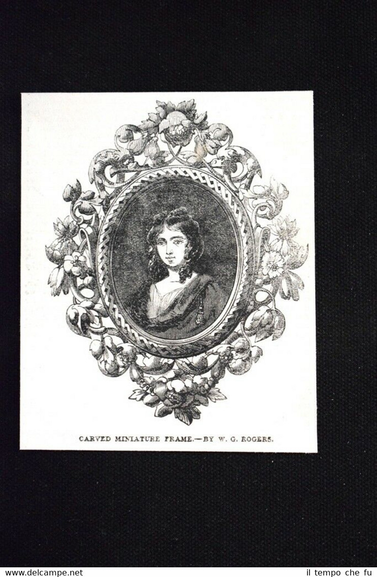Cornice in miniatura intagliata, di W. G. Rogers Incisione del …