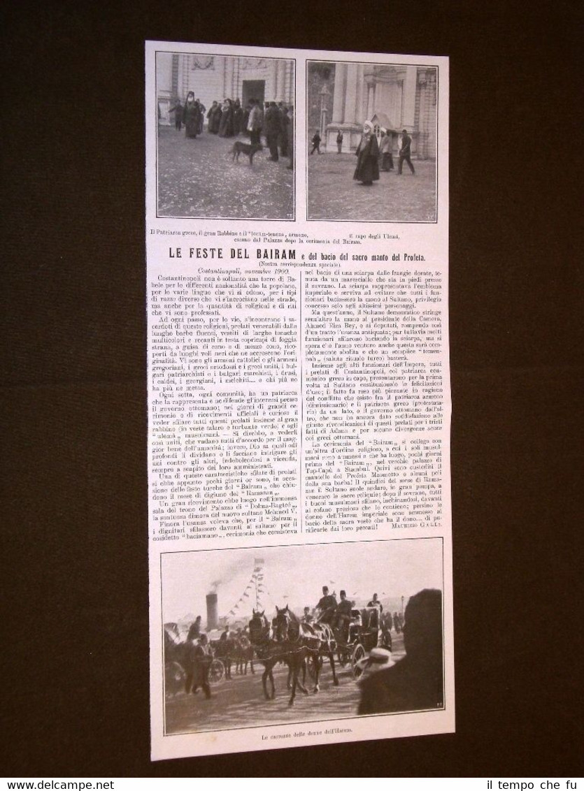 Costantinopoli nel 1909 Feste del Bairam Bacio del Sacro Manto …