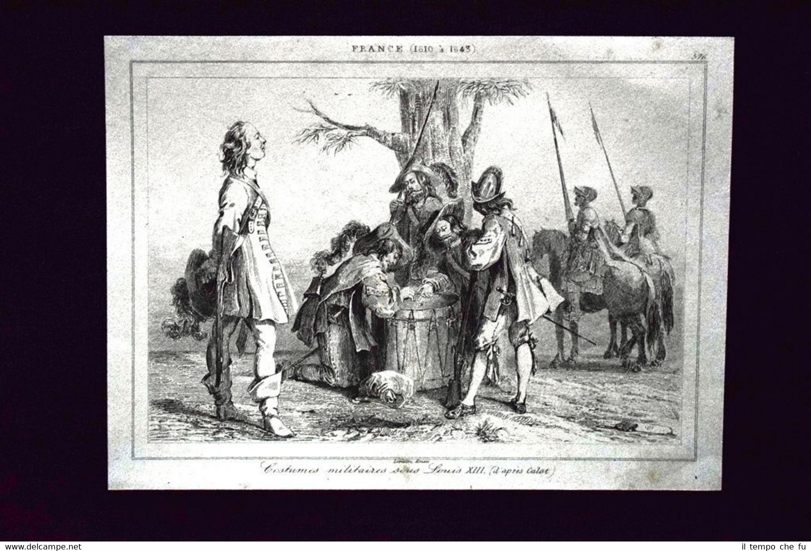 Costumes militaires sous Louis XIII Incisione del 1850 L'Univers pittoresque