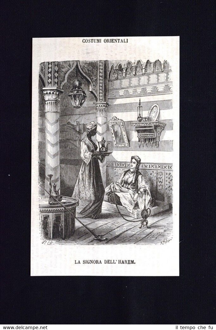 Costumi orientali - La signora dell'harem Incisione del 1870