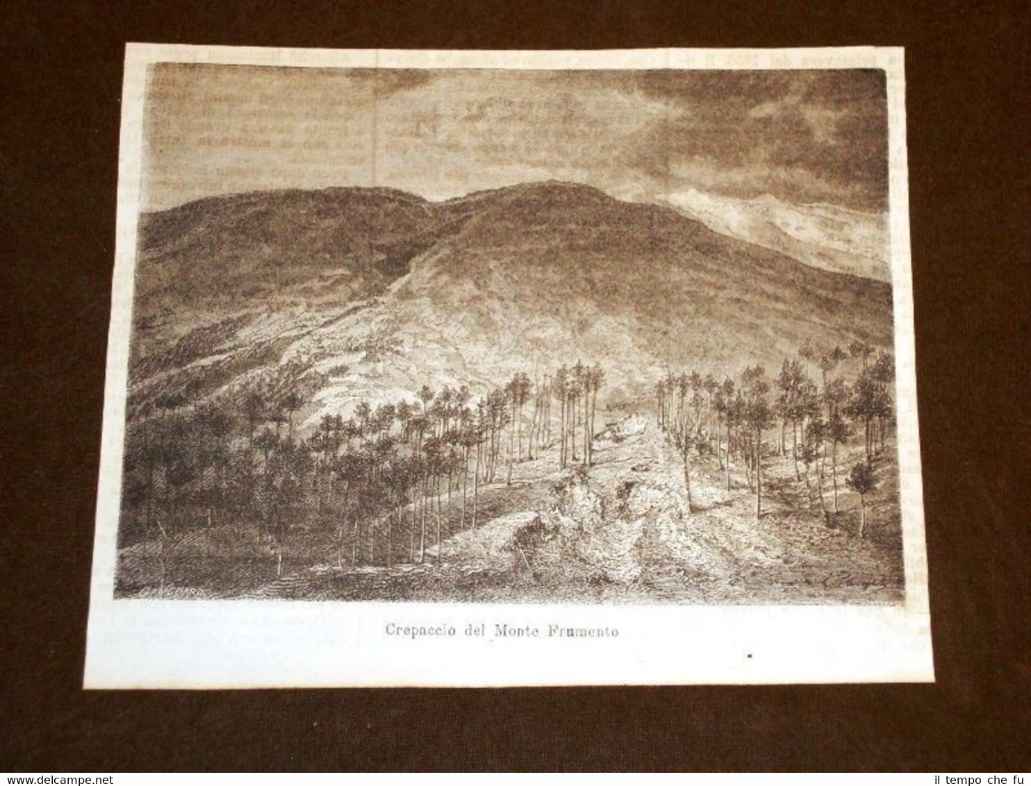 Crepaccio del Monte Frumento nel 1869 Vulcano Etna Sicilia