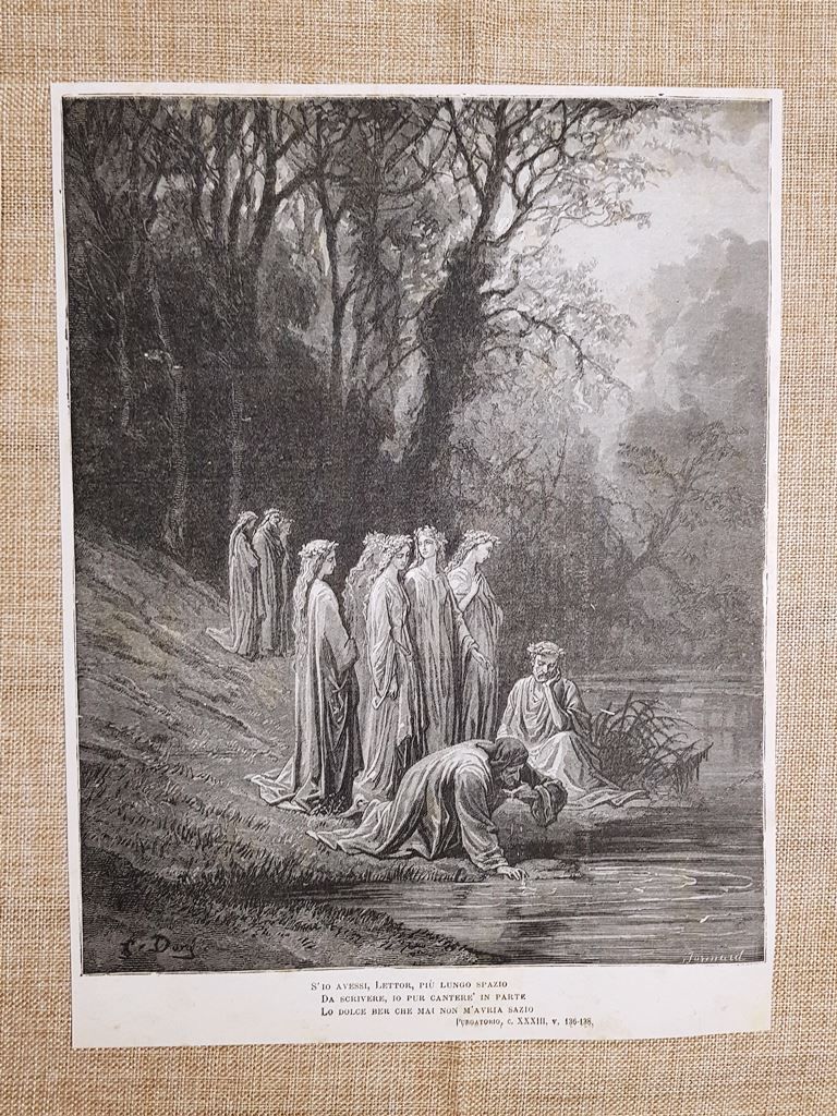 Dante all'Eunoè Divina Commedia Purgatorio Incisione di Gustave Doré del …