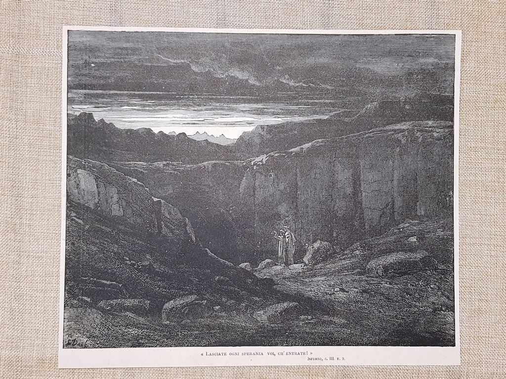 Dante alla porta dell'Inferno Divina Commedia Incisione di Gustave Doré …