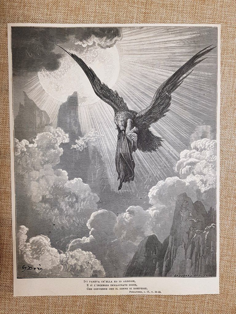 Dante e l'aquila Divina Commedia Purgatorio Incisione di Gustave Doré …
