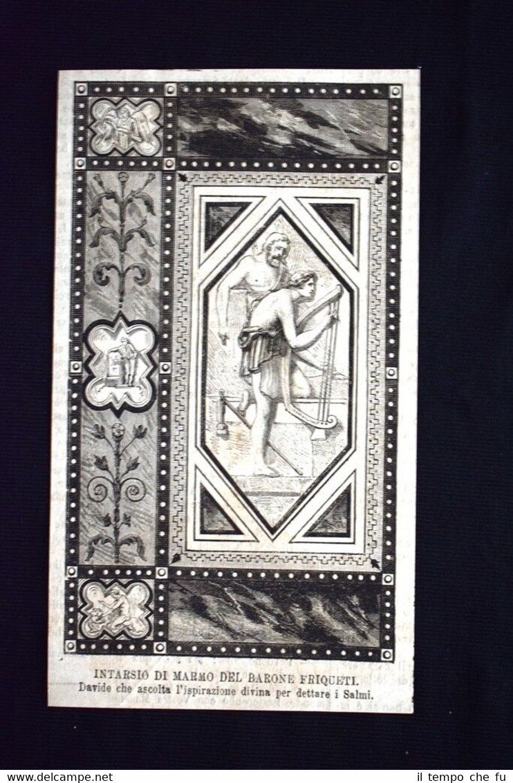 Davide che ascolta l'ispirazione divina per dettare i Salmi Incisione …