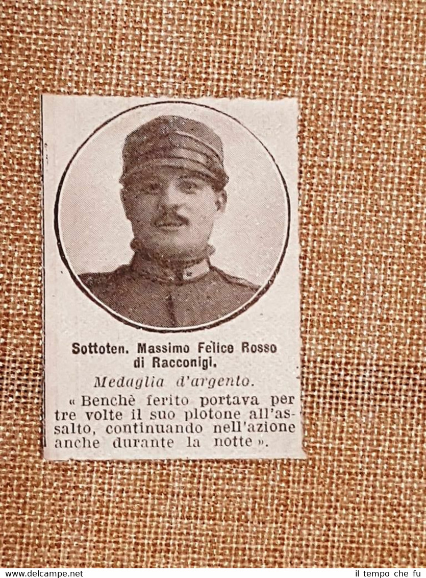 Decorato al valore nel 1916 Massimo Felice Rosso Racconigi Medaglia …
