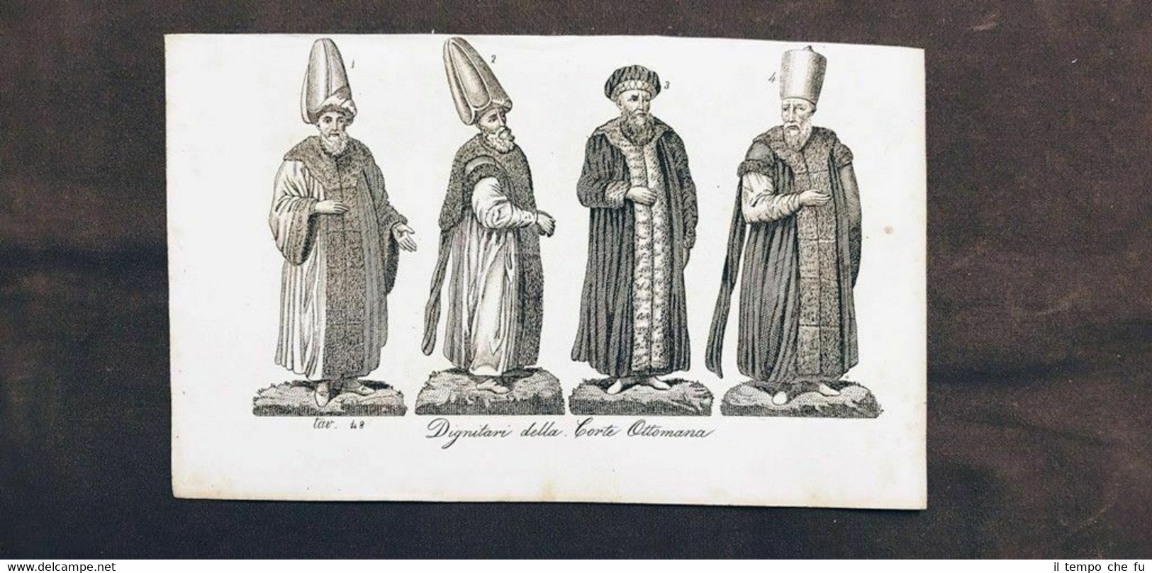 Dignitari di Corte Impero Ottomano Acquaforte del 1830 Costume antico …