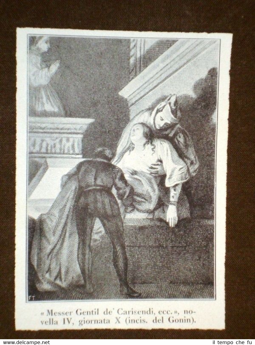 Disegno per il Decamerone di Boccaccio Messer Gentil de' Carisendi