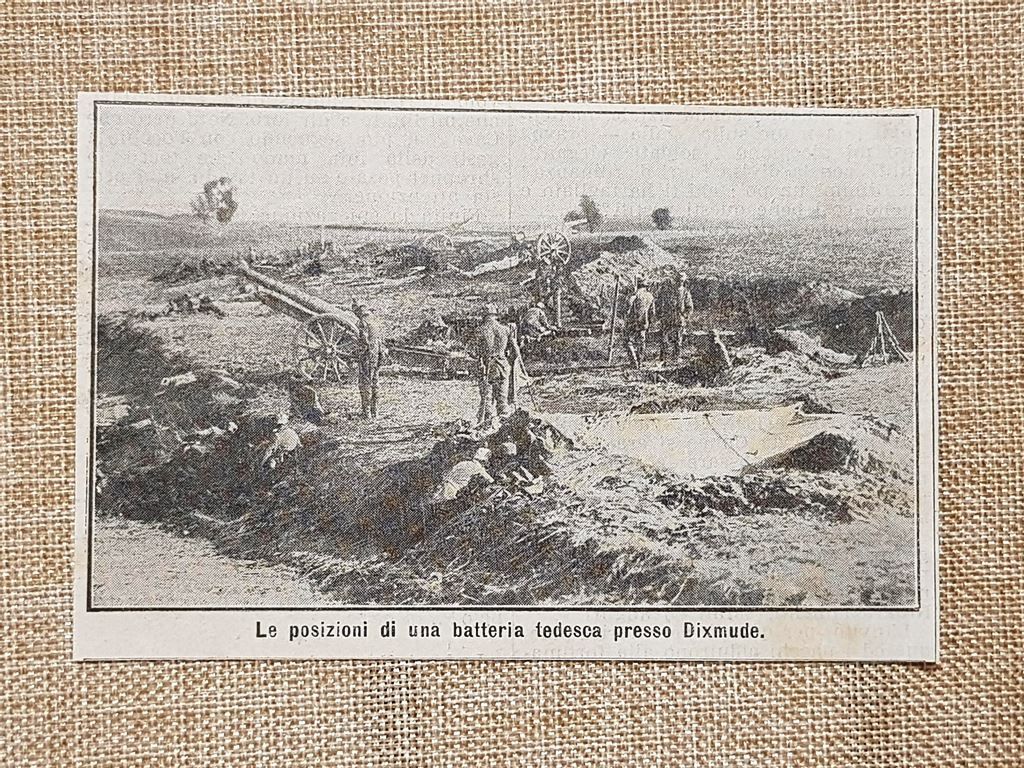 Dixmude Diksmuide nel 1914 Posizione batteria tedesca Fiandre Belgio Guerra …