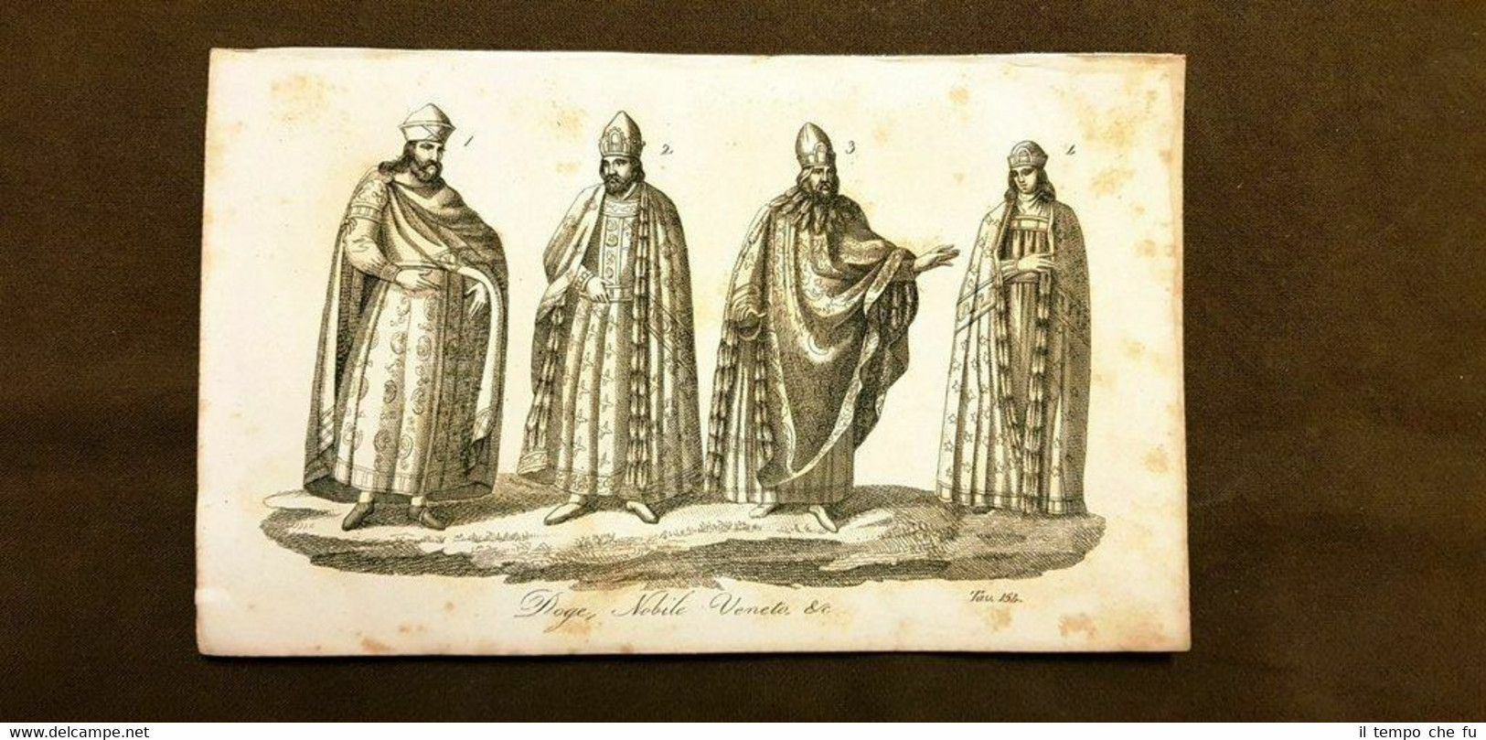 Doge e Nobile veneto Venezia Acquaforte del 1830 Costume antico …