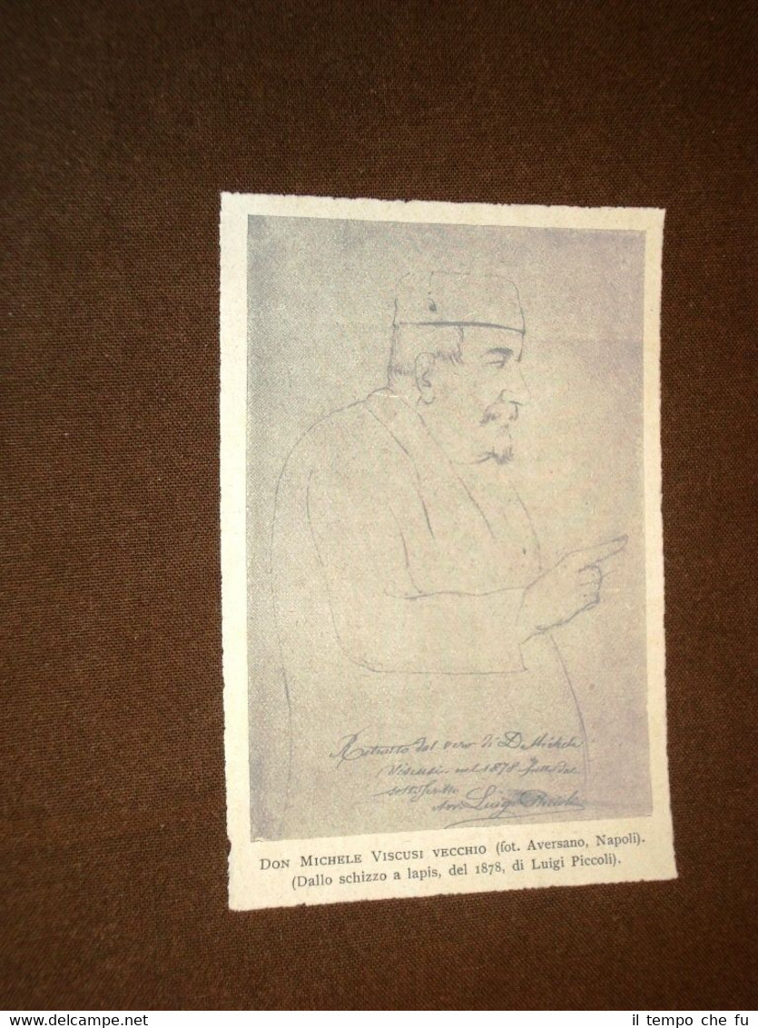 Don Michele Viscusi vecchio Schizzo a lapis del 1878 di …