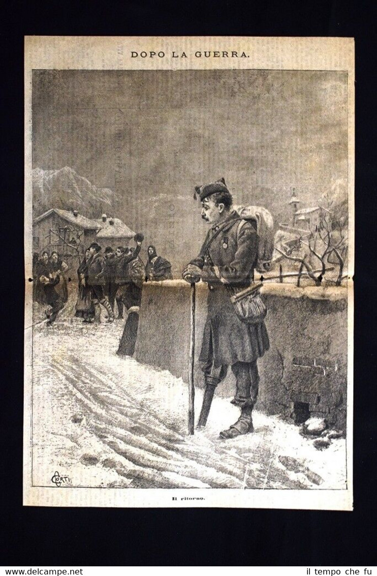 Dopo la guerra - Il ritorno Incisione del 1885
