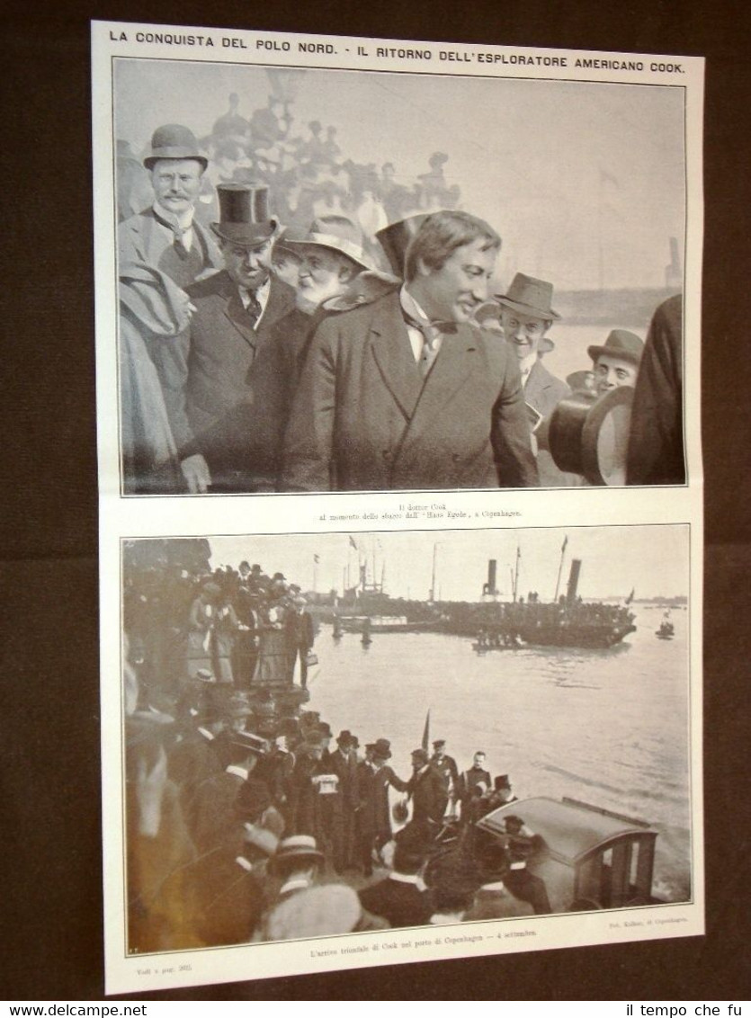 Dott.Cook conquista Polo Nord nel 1909 Arrivo Copenhagen + Uniformi …