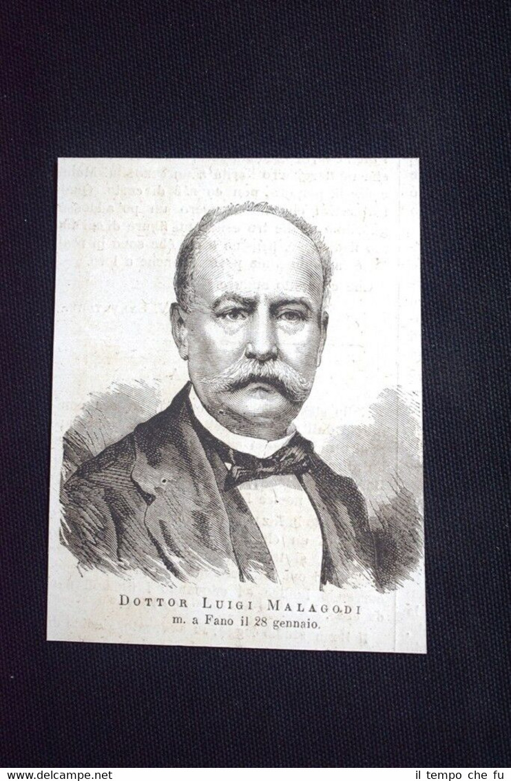 Dottor Luigi Malagodi, morto il 28 gennaio 1876