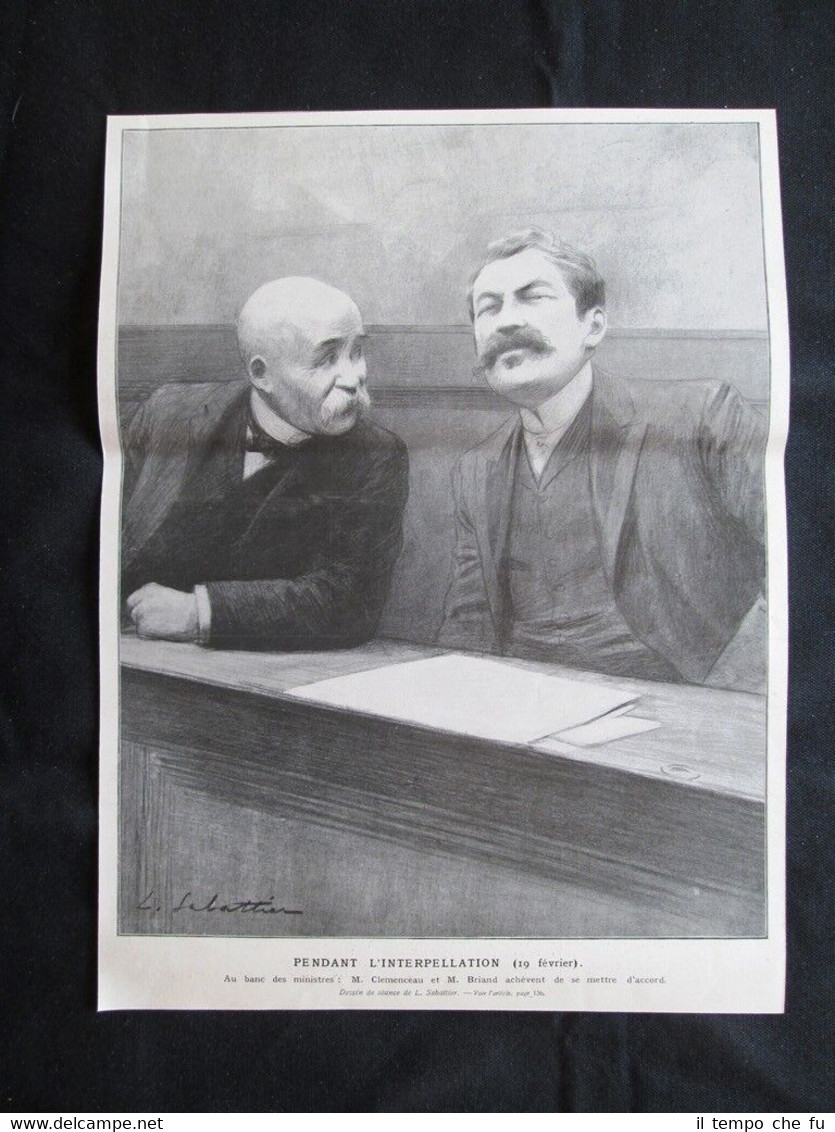Durante l'interpellanza del 19 febbraio 1907: Clemenceau e Briand