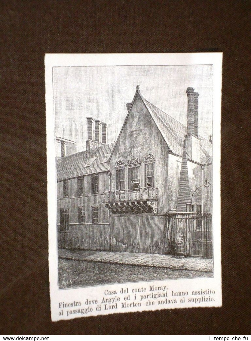 Edimburgo o Edinburgh nel 1891 Casa del Conte Moray Scozia