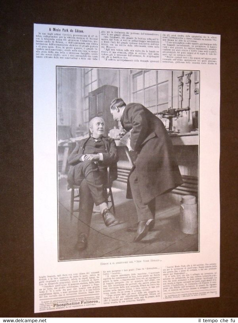 Edison ed il direttore del New York Herald nel 1907 …