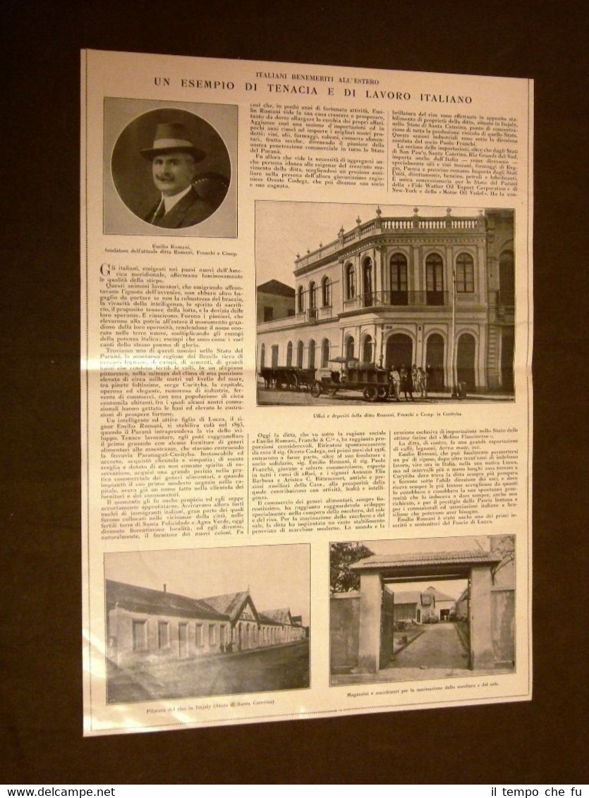 Emilio Romani nel 1928 Ditta E.R., Franci e Comp. Curitiba …
