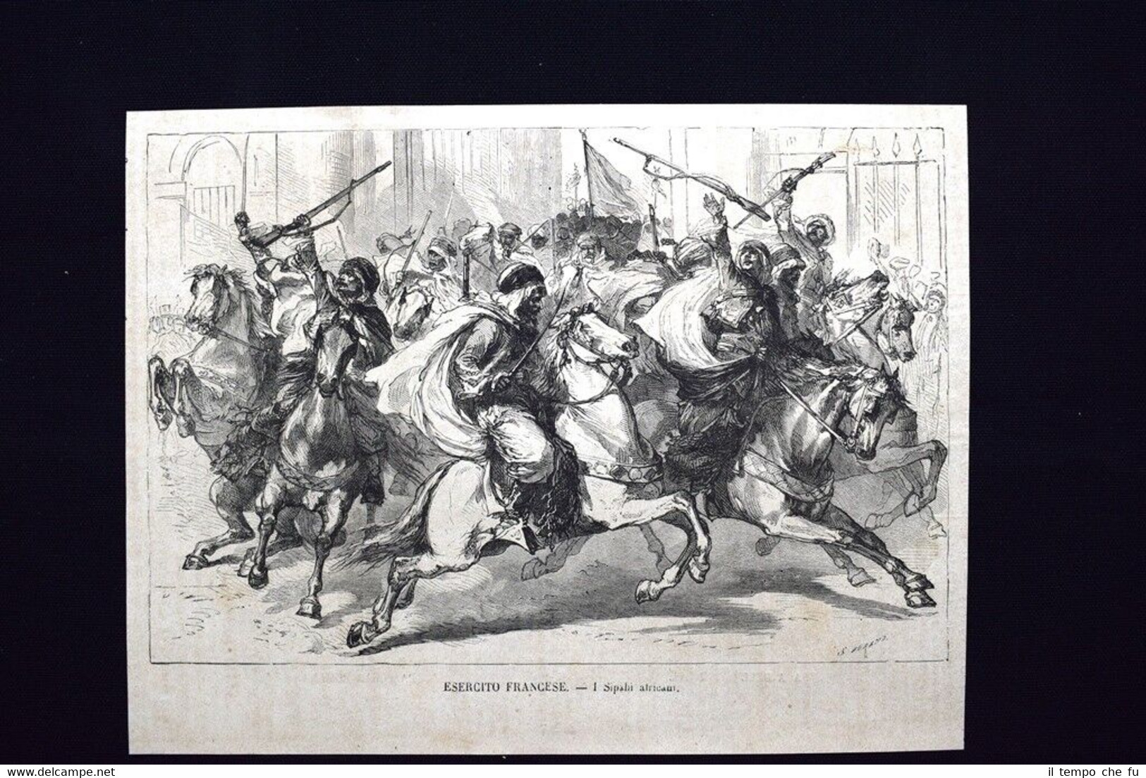 Esercito Francese - I Sipahi africani Incisione del 1871