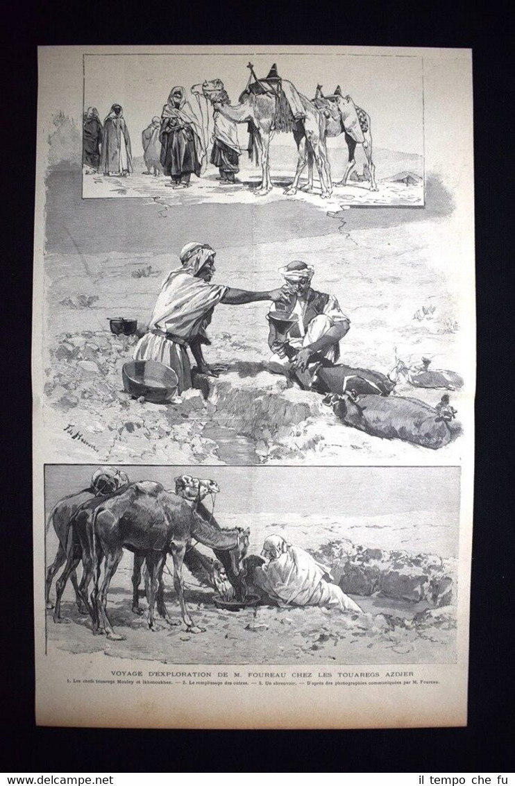 Esplorazione del signor Foureau presso i Tuareg Azdjer Incisione del …