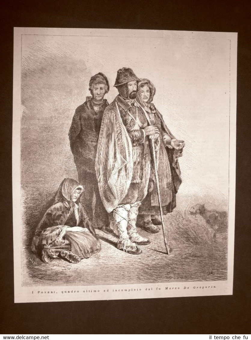 Esposizione d'arte di Brera del 1876 Poveri Quadro ultimo incompleto …