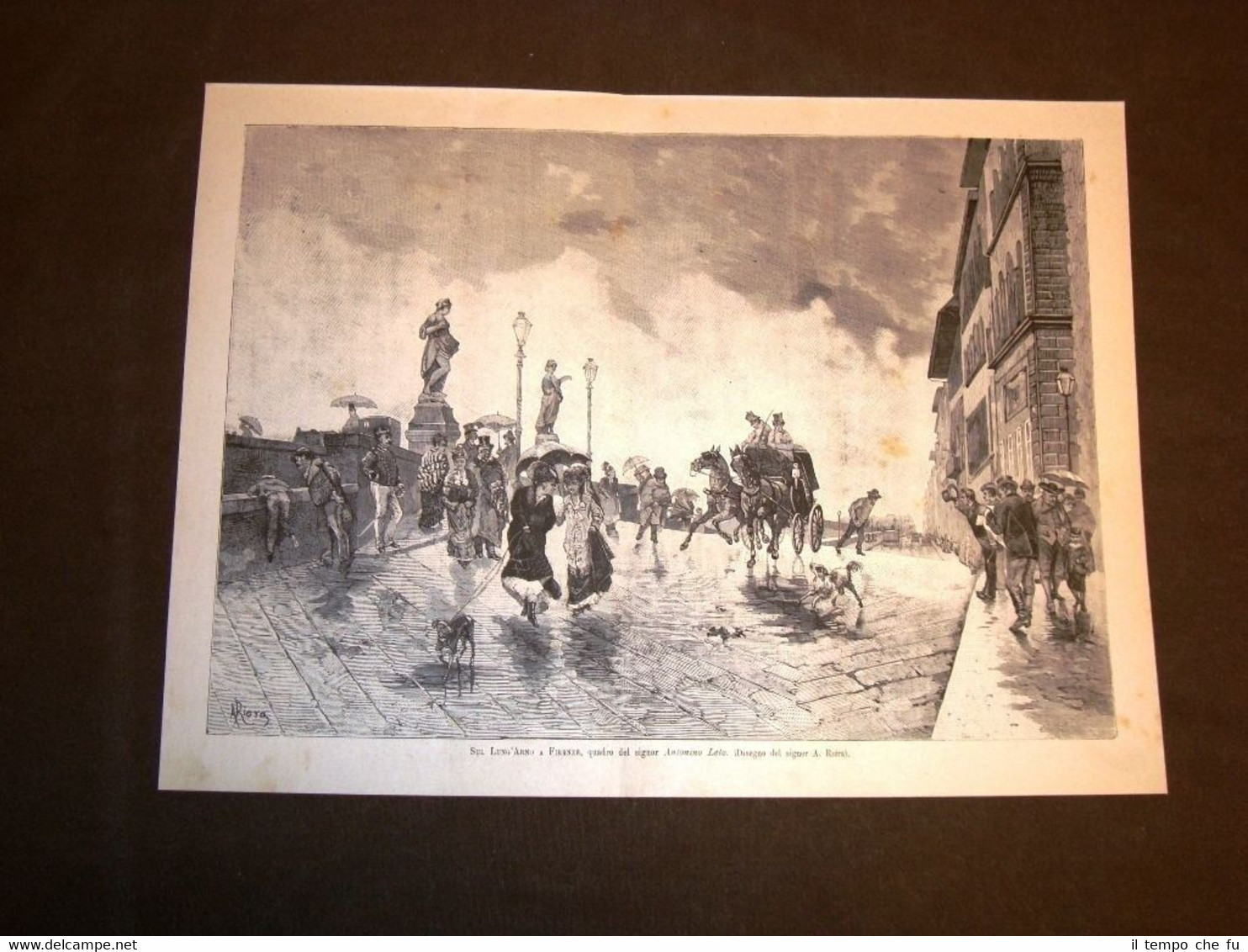 Esposizione d'arte di Roma del 1883 Sull'Arno a Firenze Quadro …