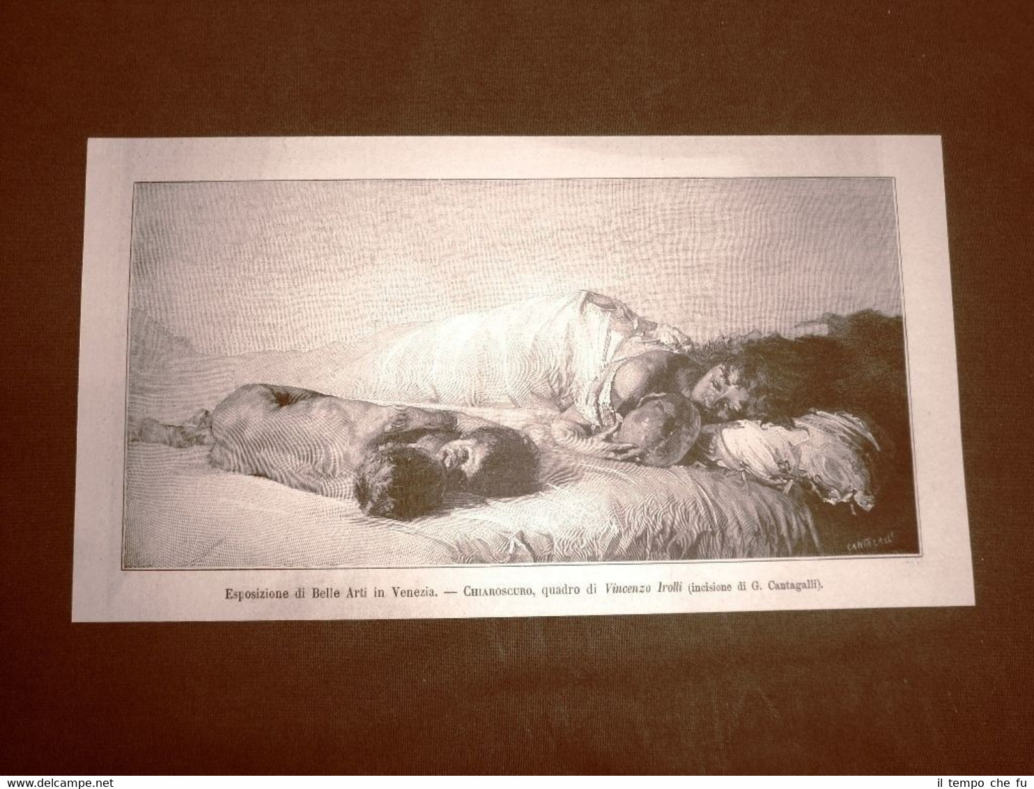 Esposizione d'arte di Venezia del 1887 Chiaroscuro Quadro di Vincenzo …