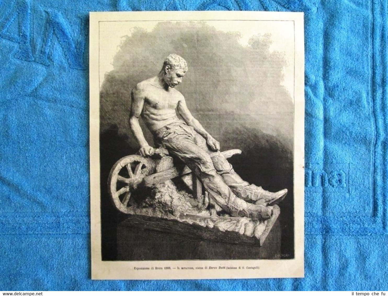 Esposizione di Brera nel 1888: Il Minatore, statua di Enrico …