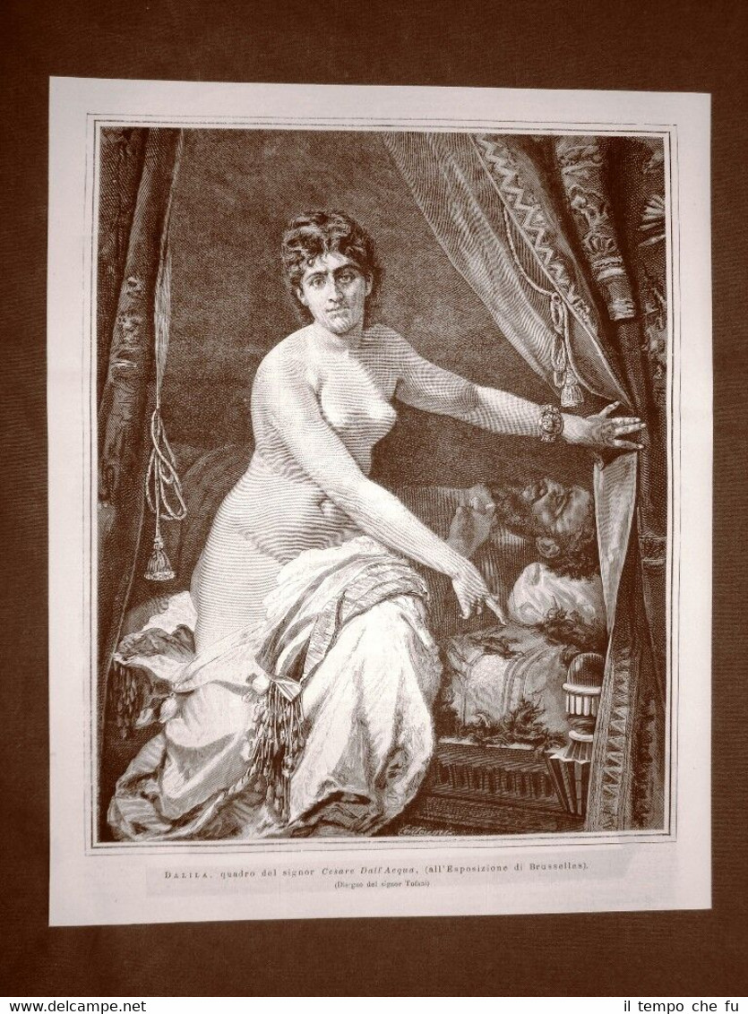 Esposizione di Bruxelles del 1875 Dalila Quadro di Cesare Dall'Acqua