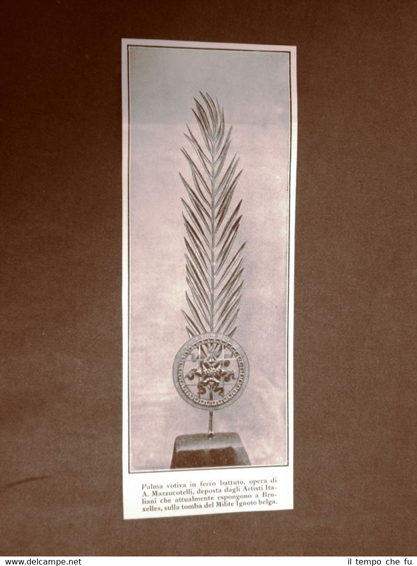 Esposizione di Bruxelles nel 1924 Palma votiva Milite Ignoto belga …